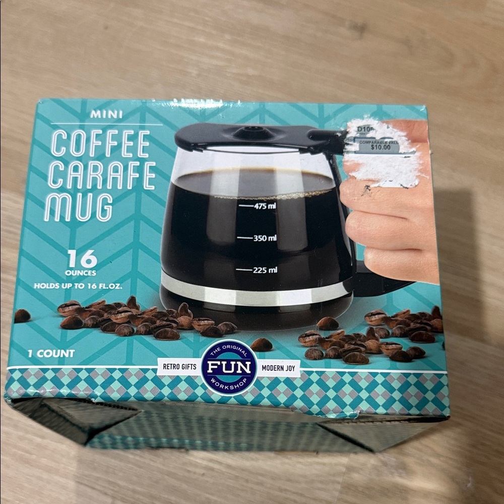 Workshop Republic Clothing Mini Coffee Carafe Mug — Teal Box with Black Carafe